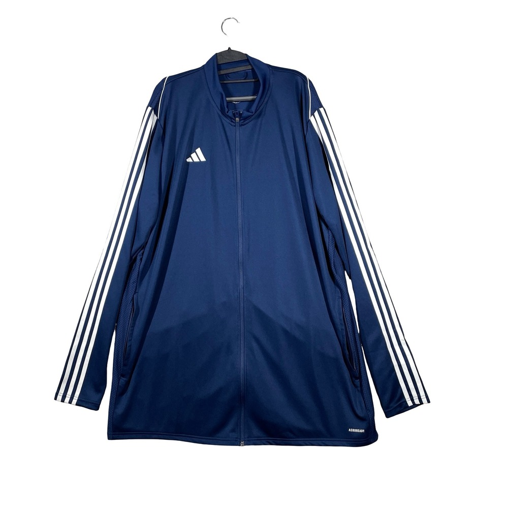 Adidas‎ Track Jacket Mens 3XLT2 Blue Sporty Aeroready Slim Fit Zip Up Retro